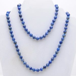 Lapis Lazuli Hand-knotted Necklace - 32" Vintage